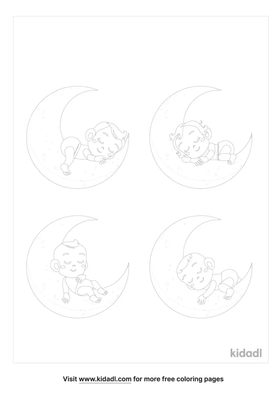 Babies Sleeping Coloring Page