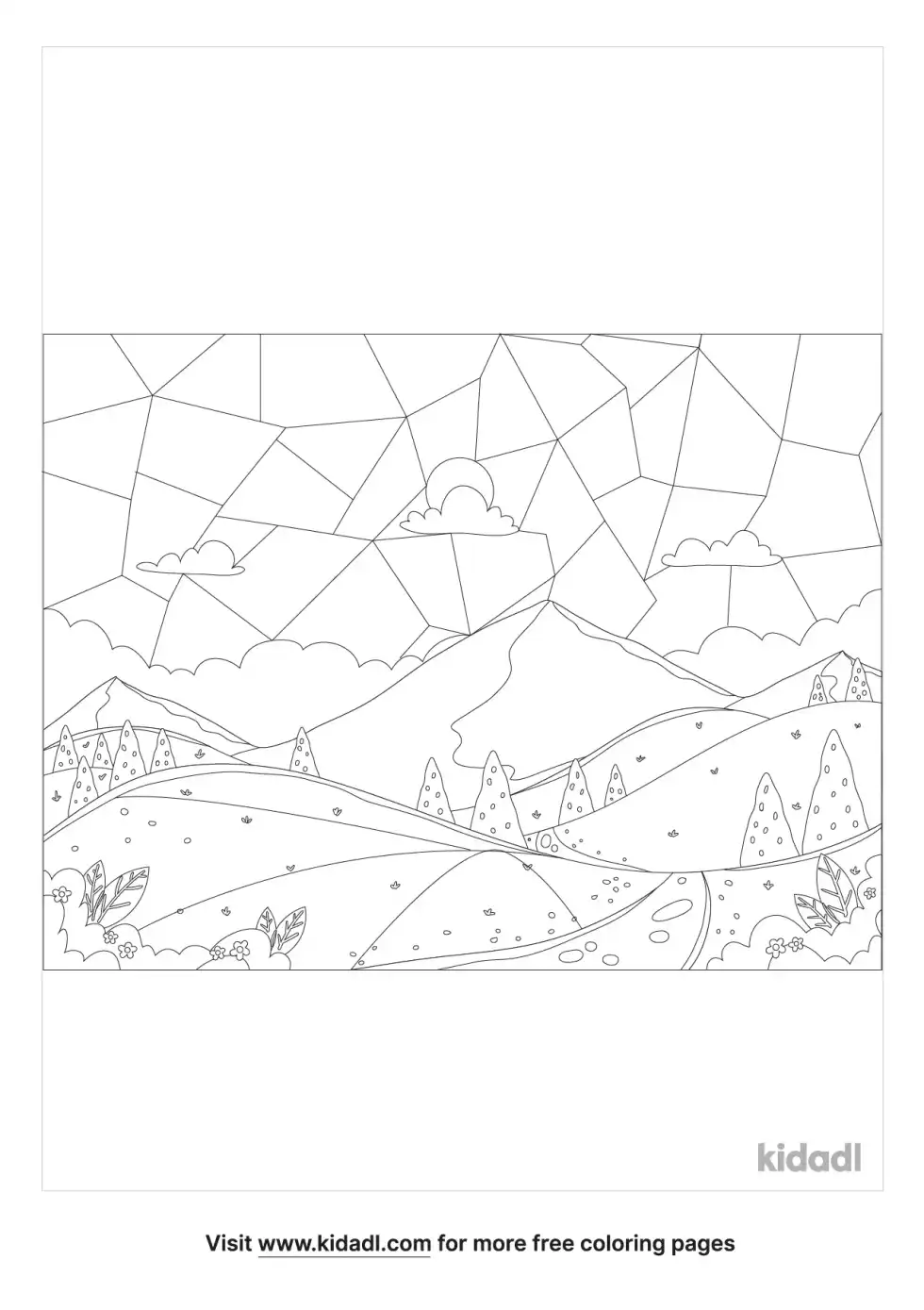 Stained Glass Scenes Coloring Page
