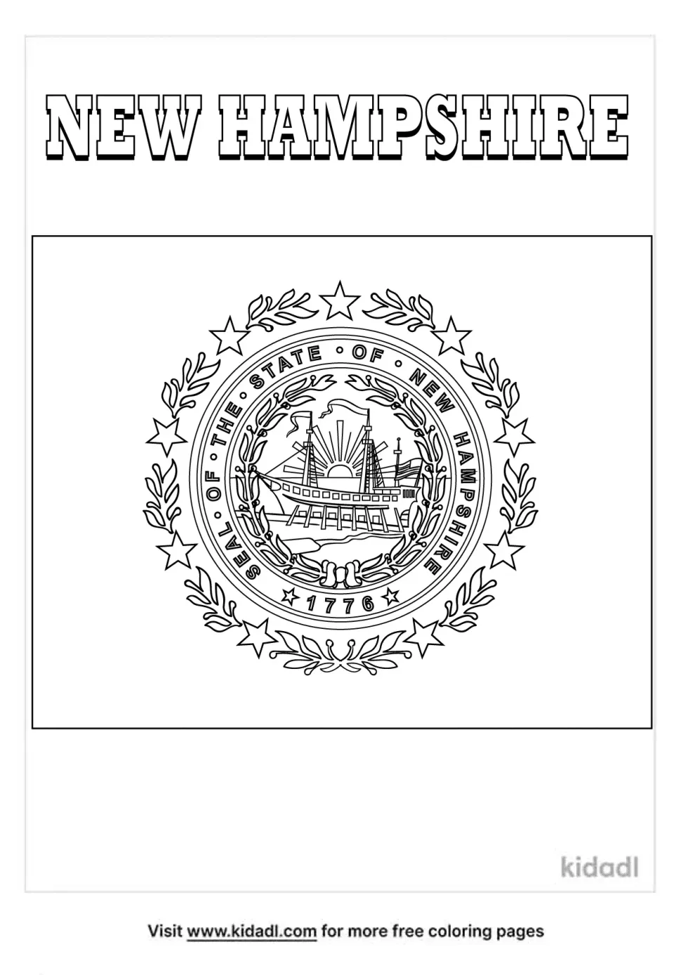 New Hampshire Flag Coloring Page