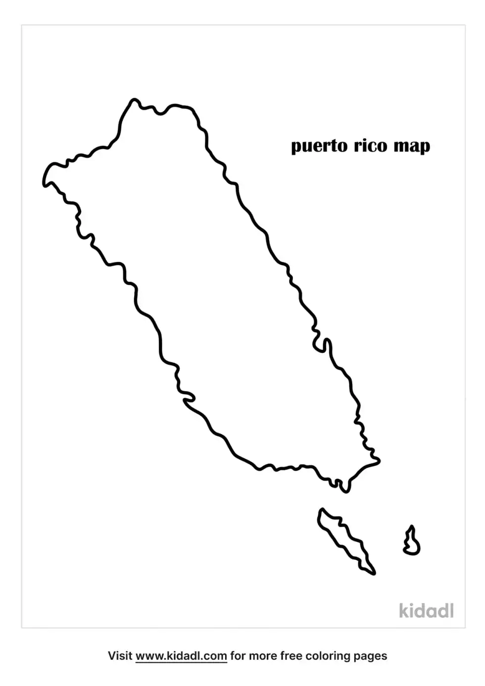 Puerto Rico Map Coloring Page