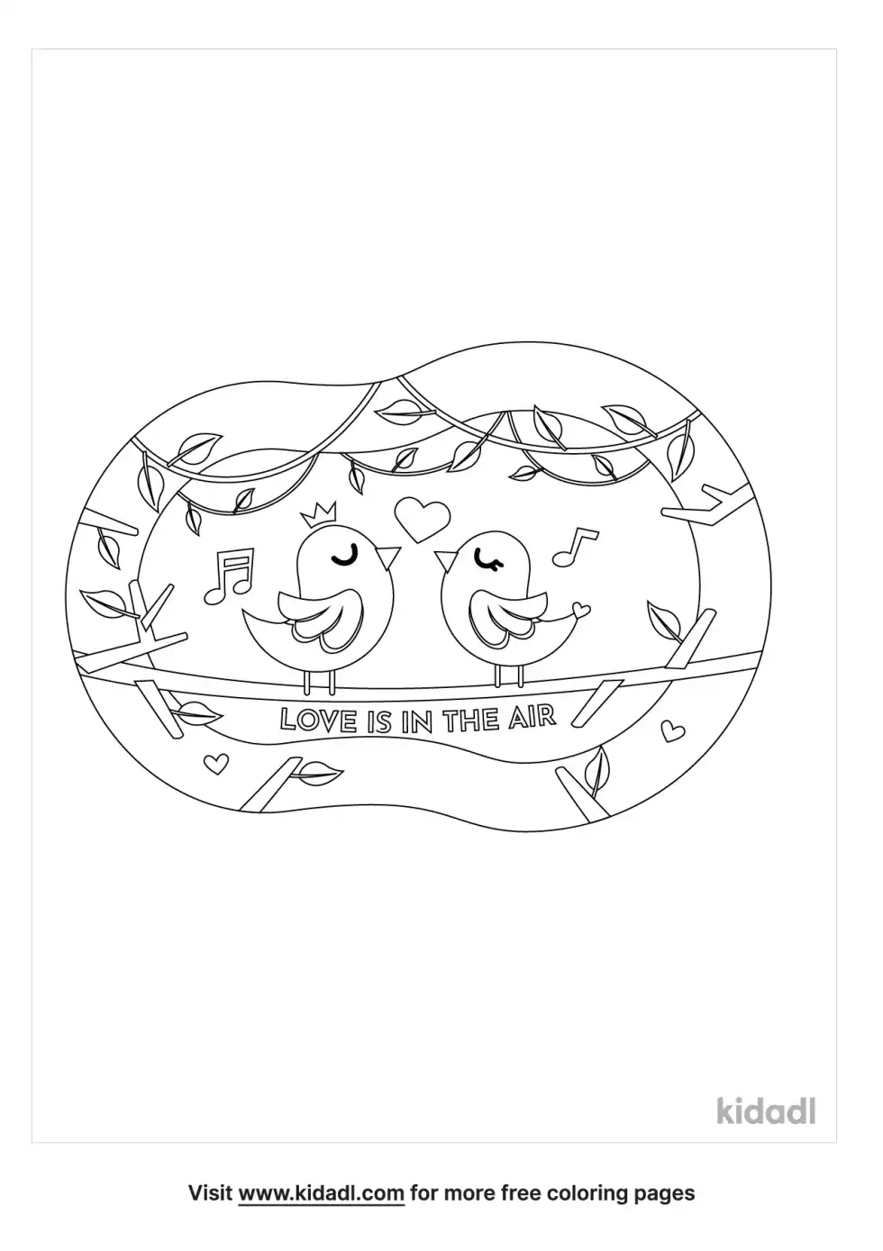 Valentine Music Coloring Page