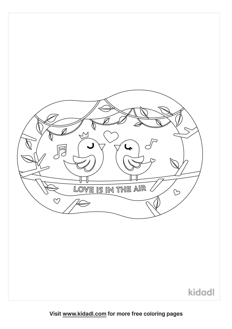 Valentine Music Coloring Page