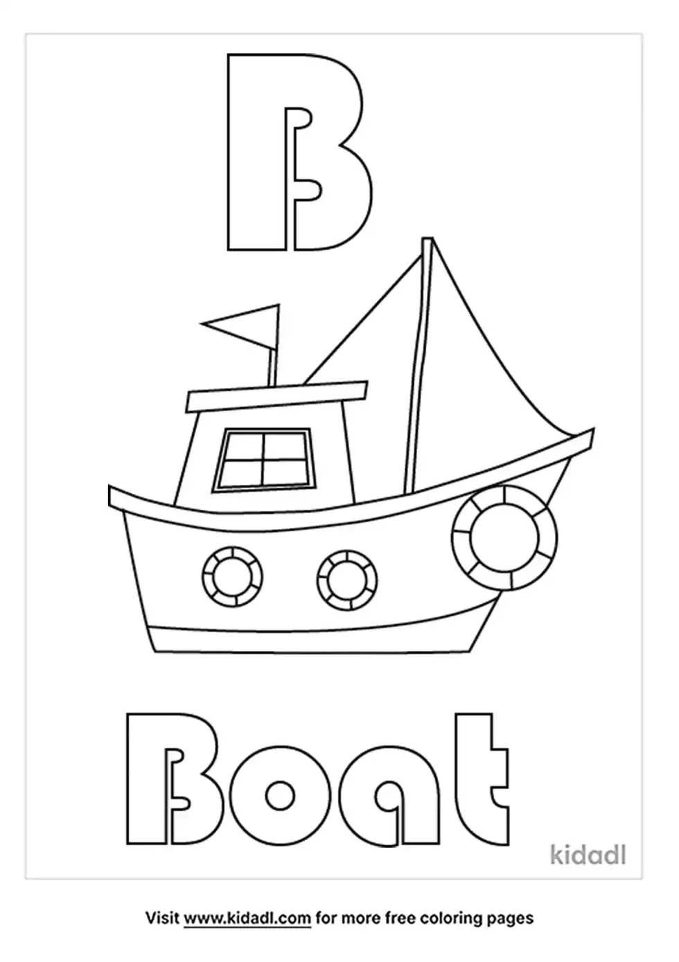 B Is For Boat Coloring Page