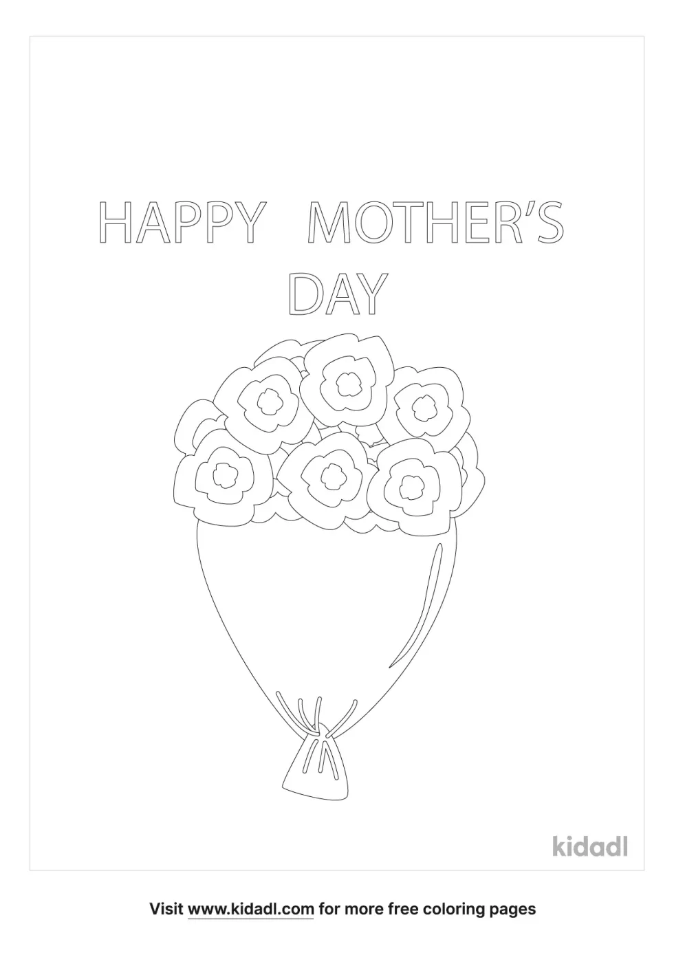 Mother's Day Bouquet Coloring Page
