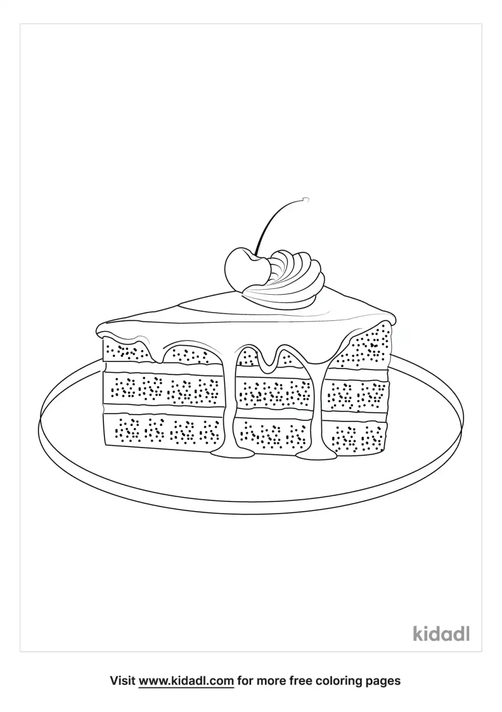 Slice Cake Coloring Page