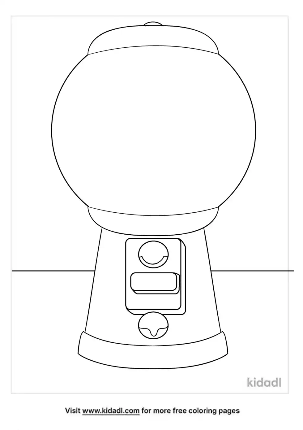 Blank Gumball Machine Coloring Page