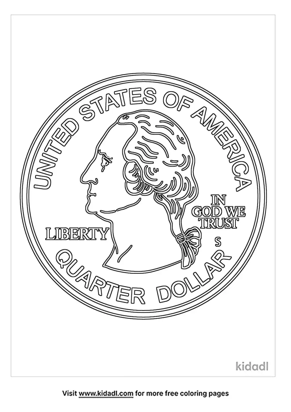 Quarter For Preschoolers Coloring Page