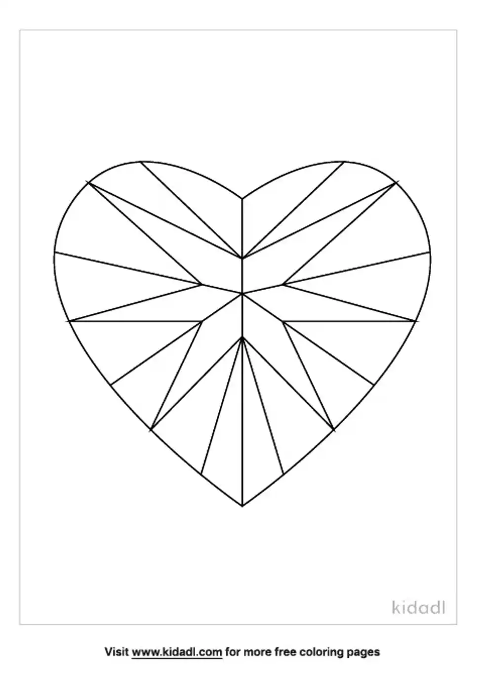 Gem Heart Coloring Page
