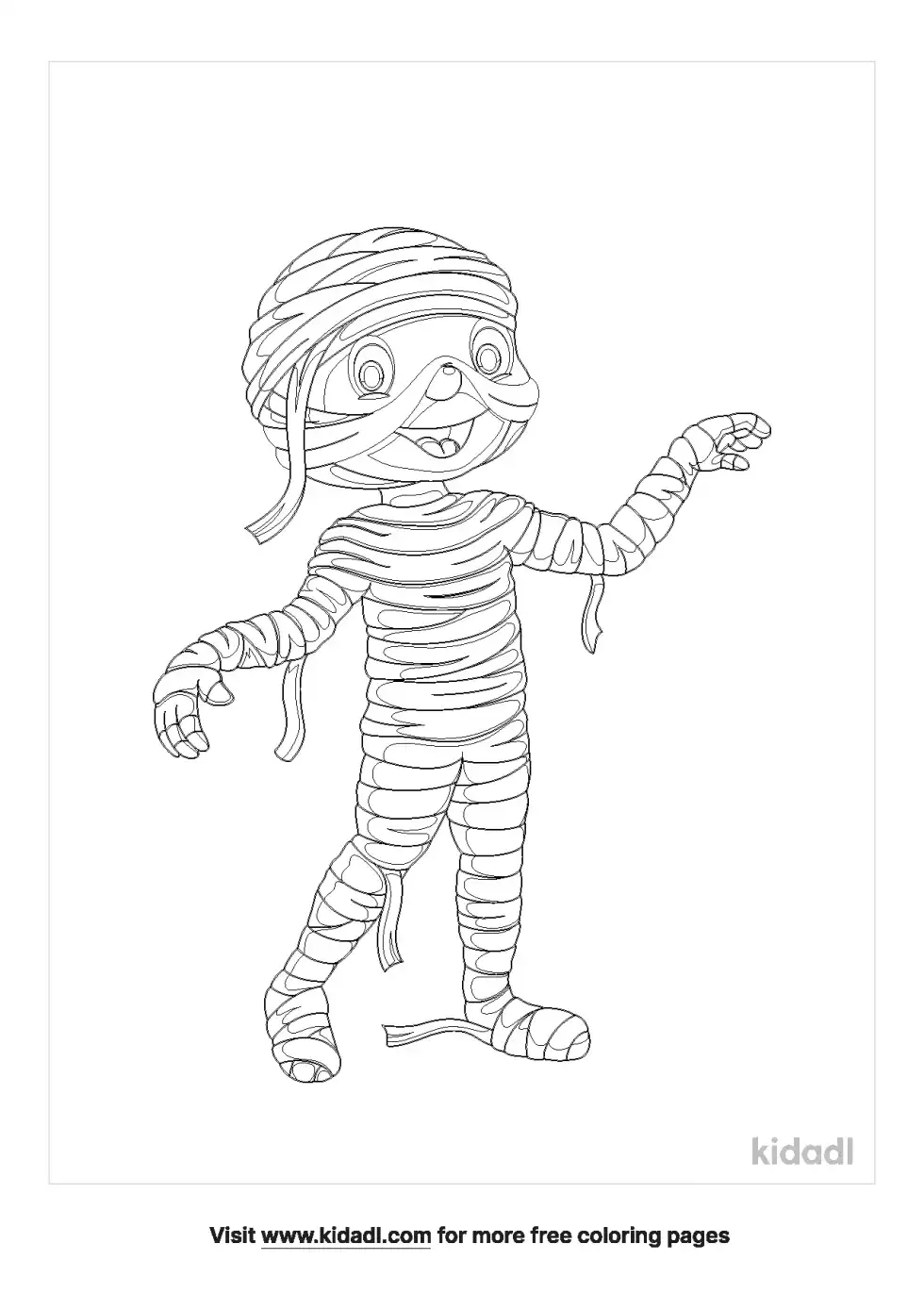 Cute Halloween Mummy Coloring Page