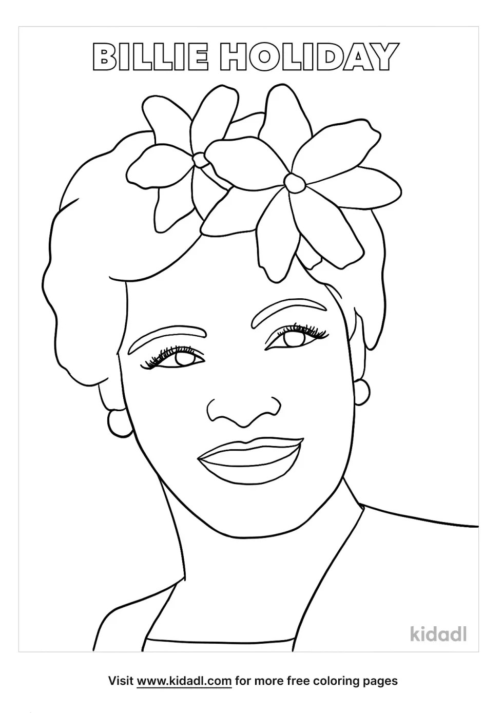 Billie Holiday Coloring Page