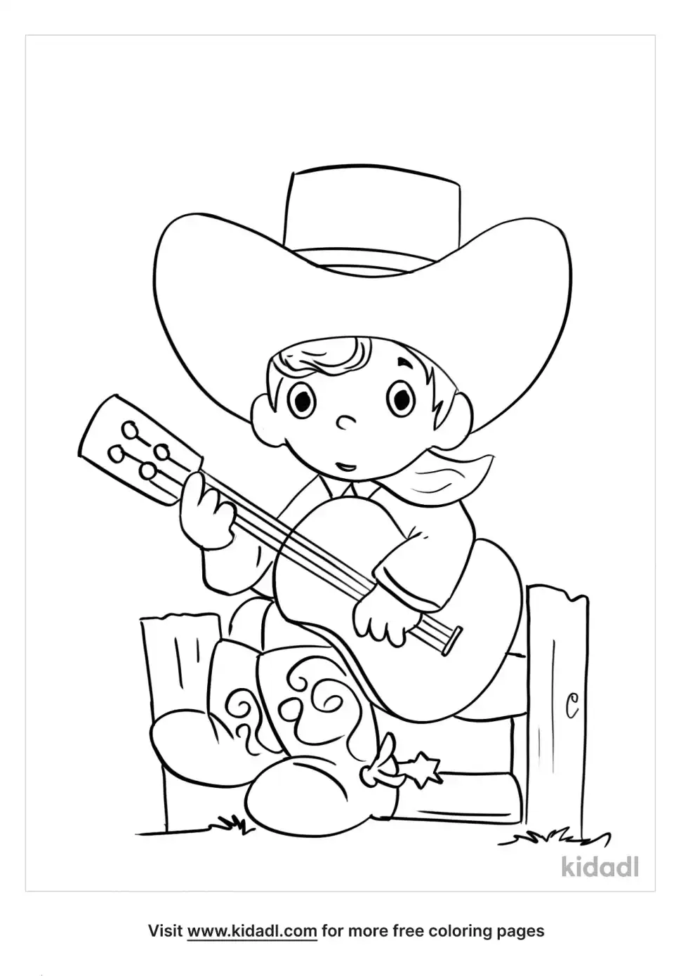 Western Theme Coloring Page