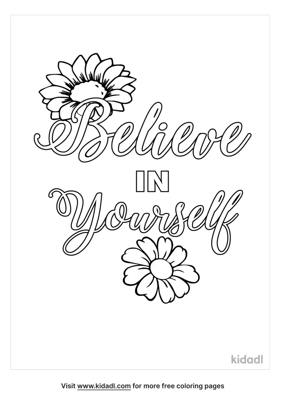 Believe In Yourself Quote Coloring Page
