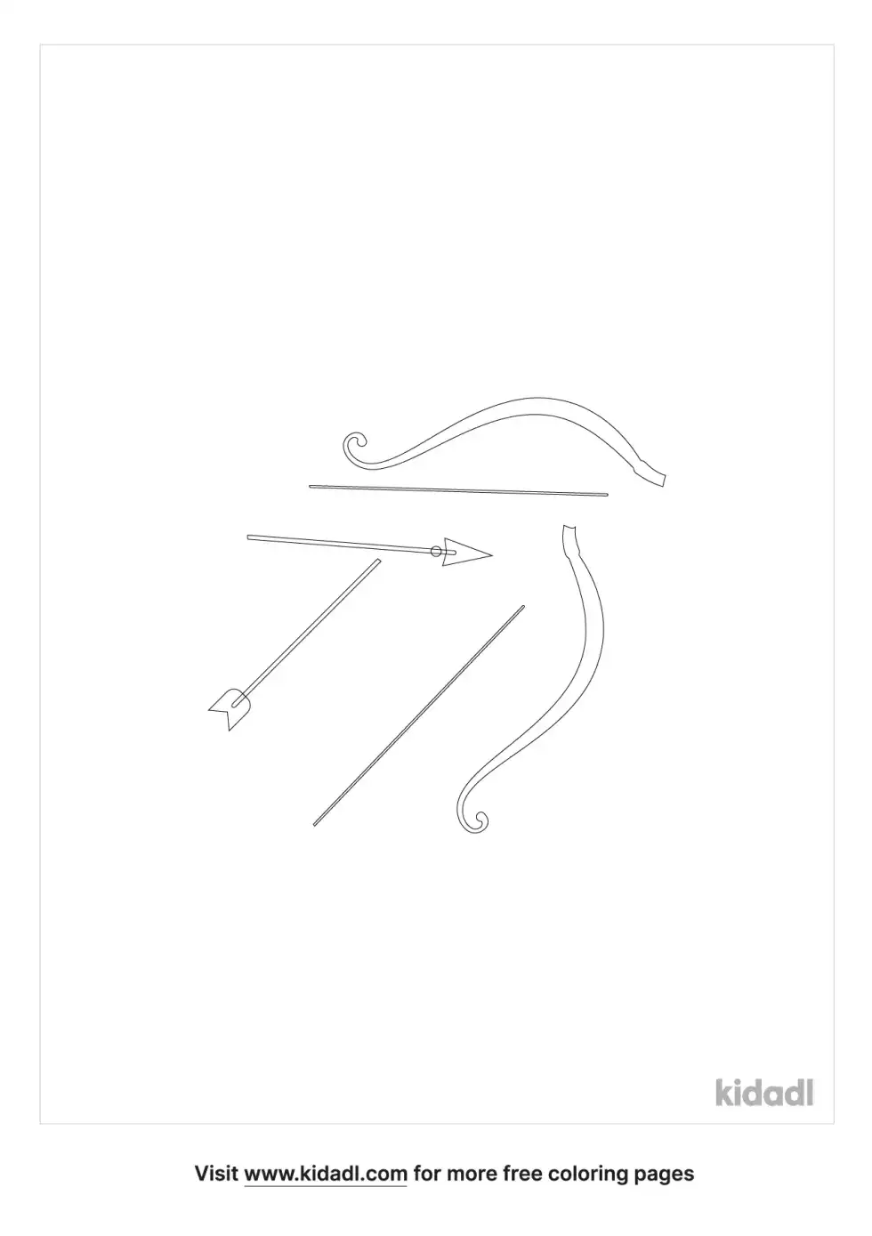Broken Bow And Arrow Coloring Page