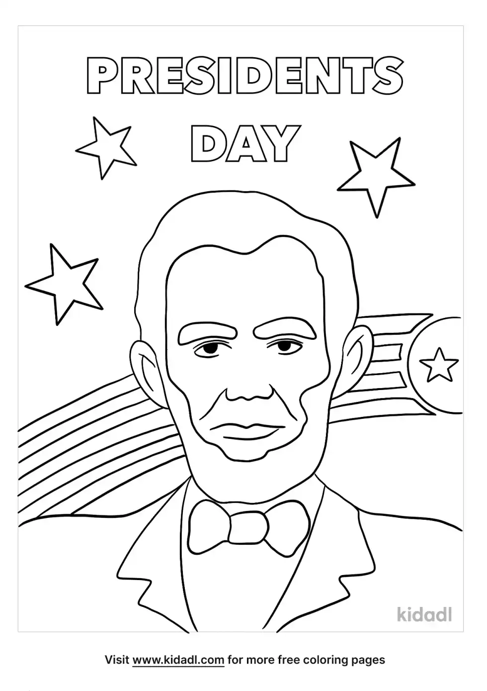 Presidents Day Lincoln Coloring Page