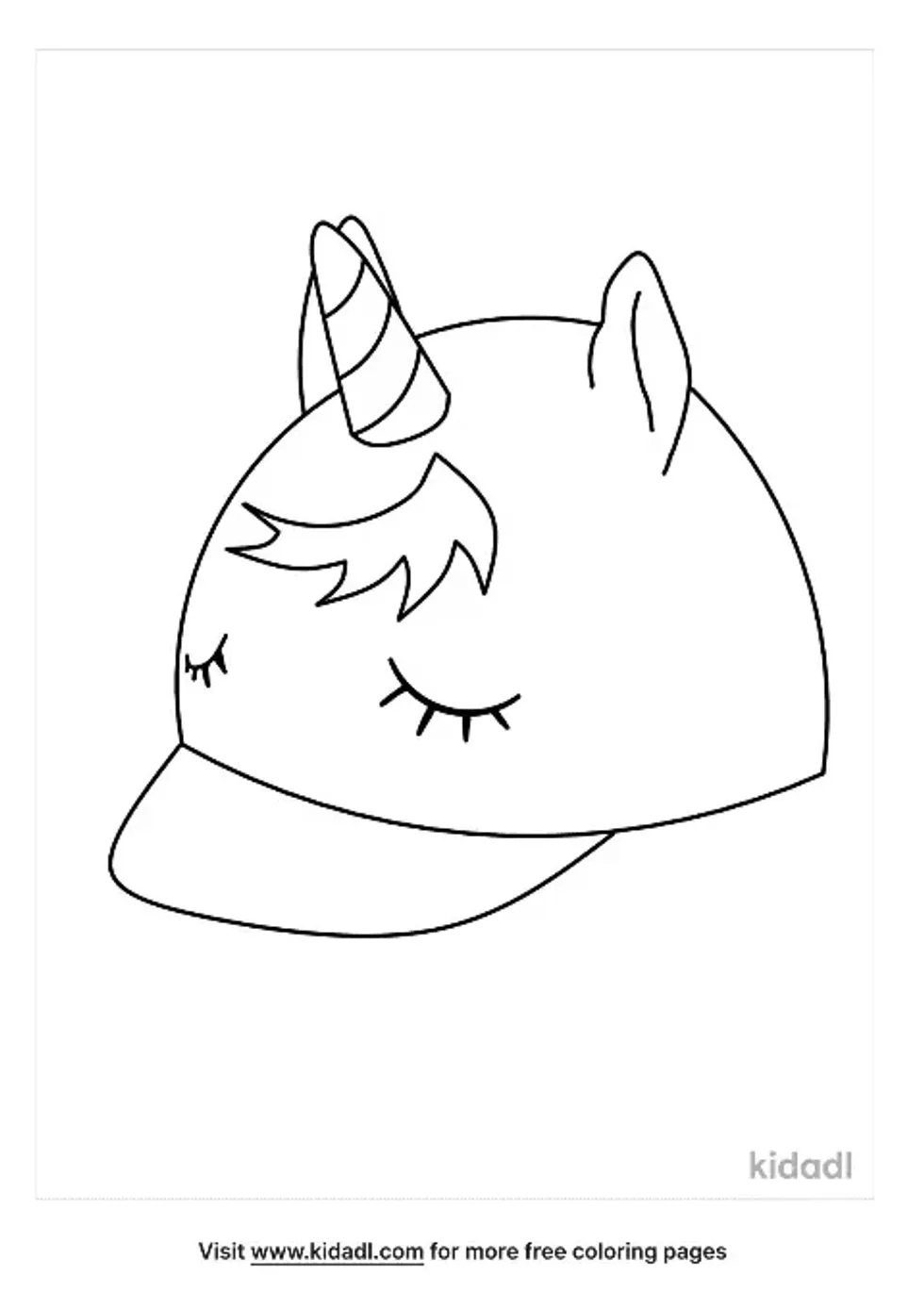 Unicorn Hat Coloring Page