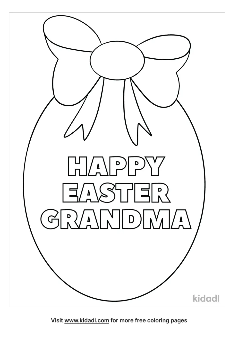 Happy Easter Grandma Coloring Page