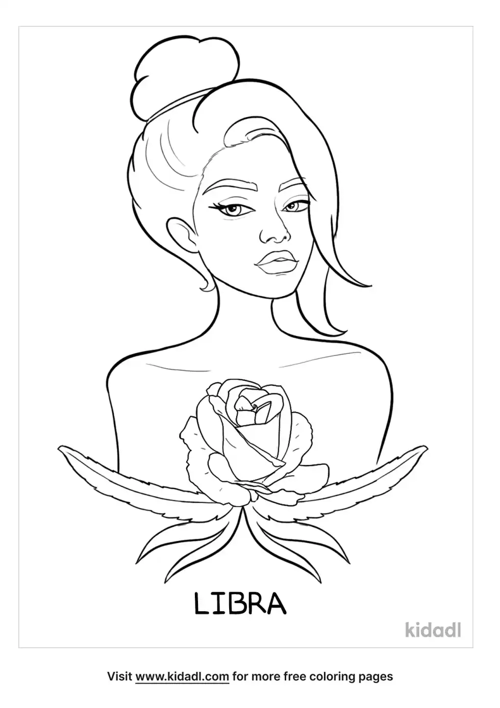 Libra Woman Coloring Page