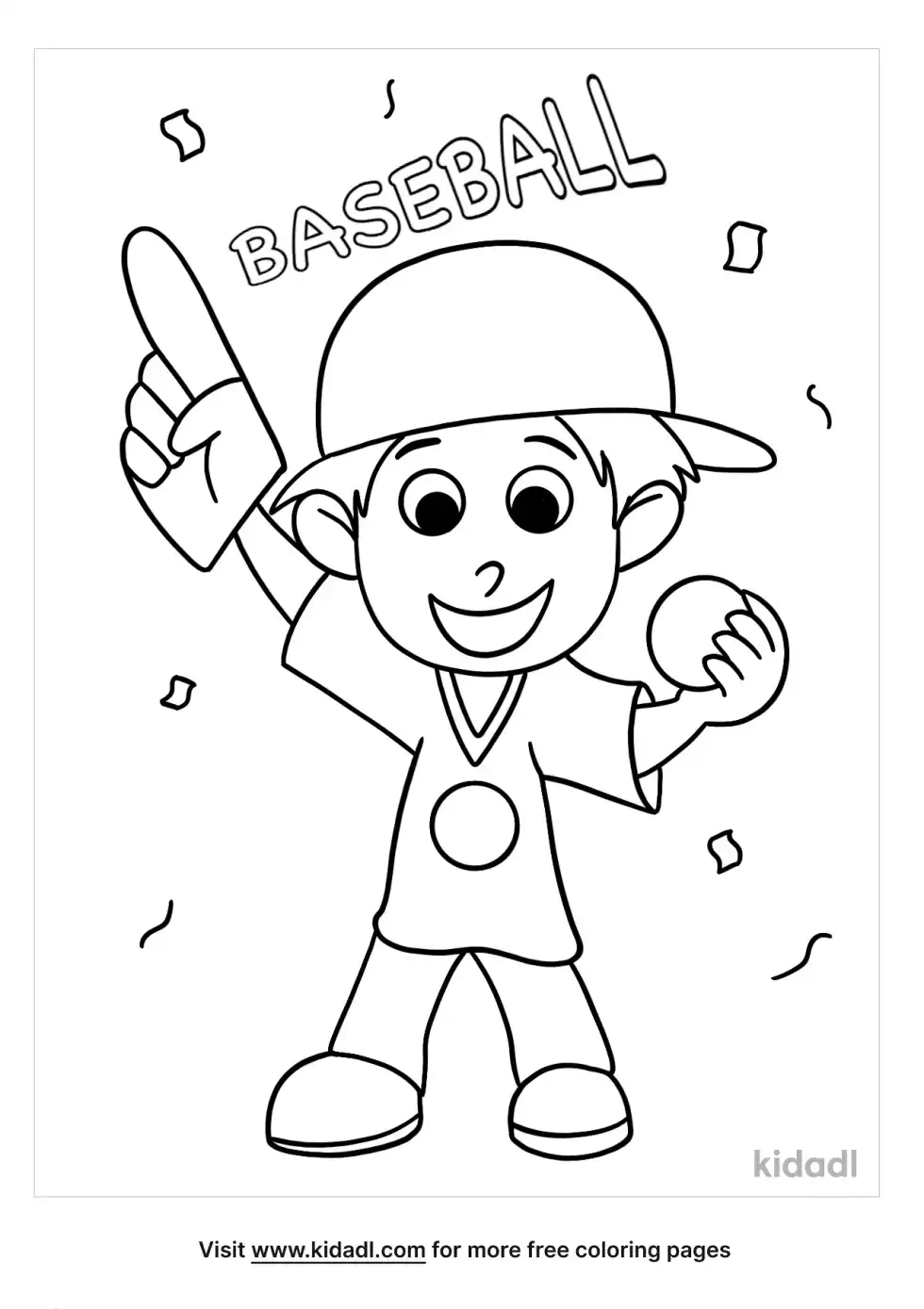 Baseball Fan Coloring Page