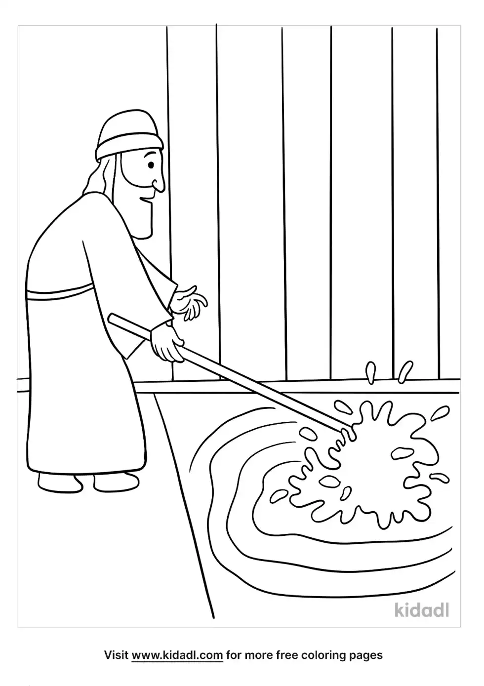 Moses And The Water Plague Coloring Page