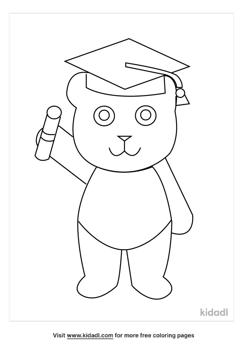Graduation Bear Coloring Page