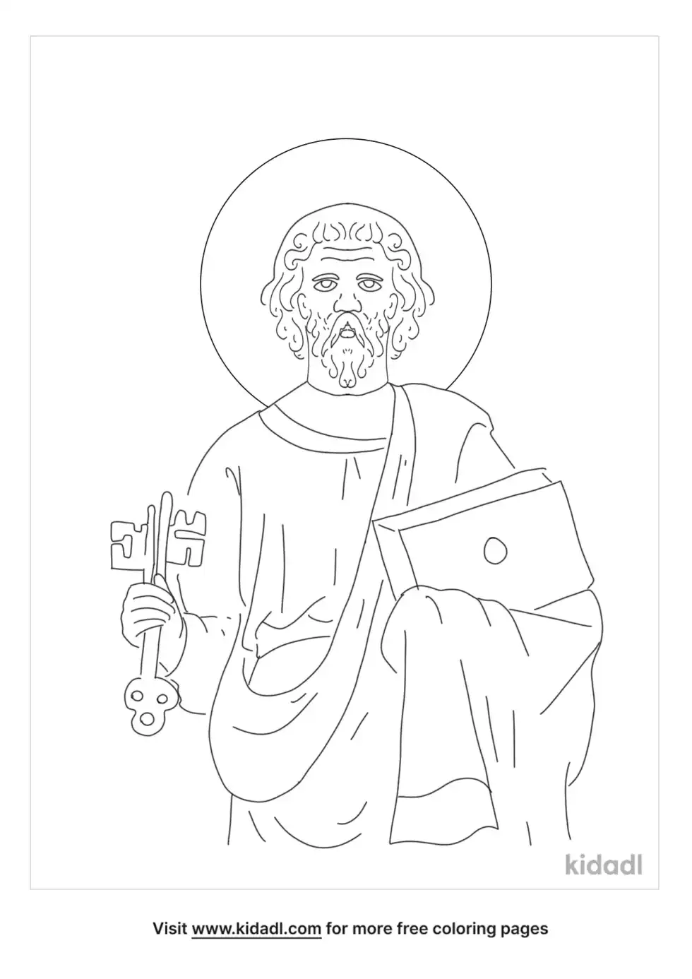 Peter Holding Keys Coloring Page