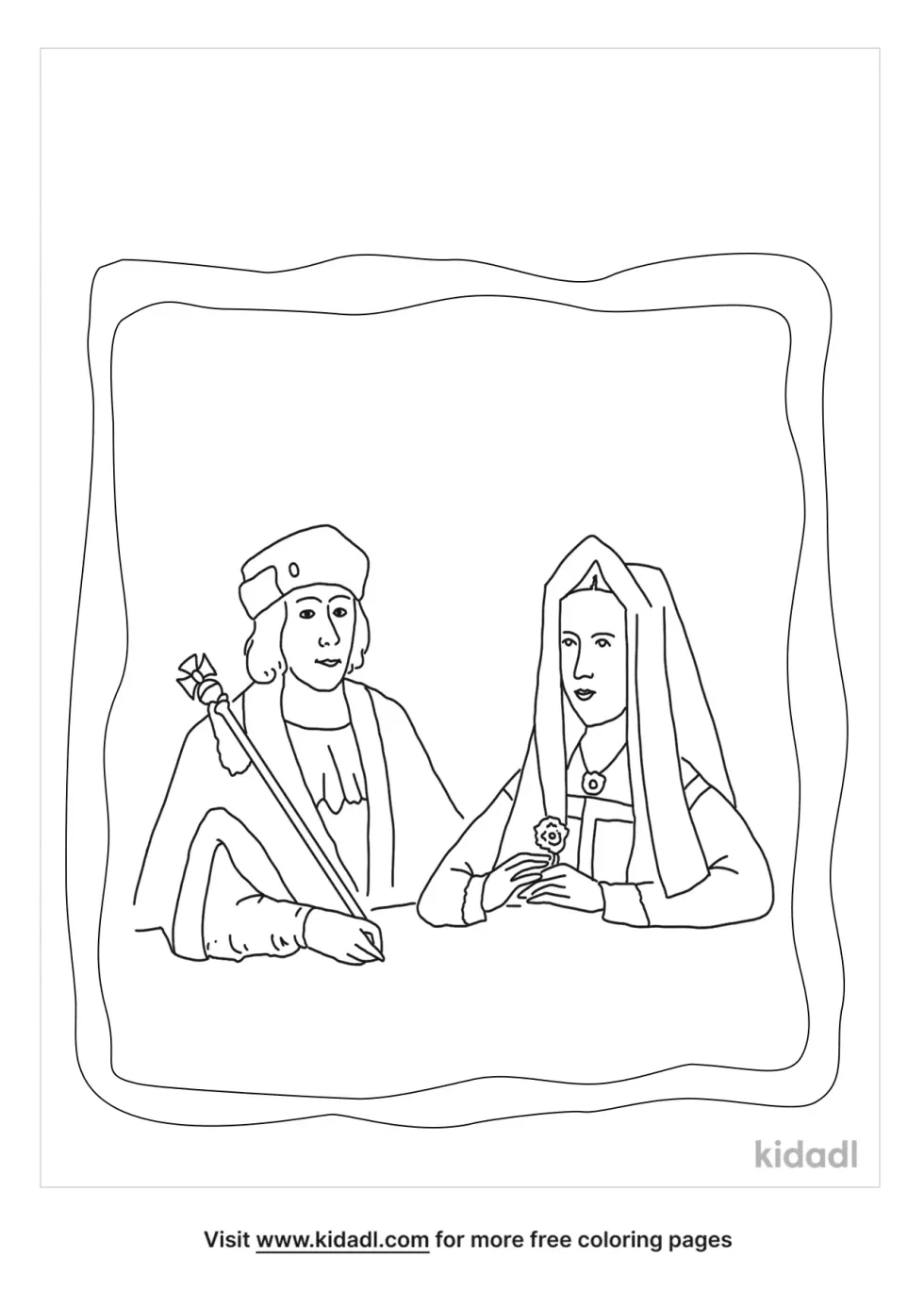 Henry Vii Of England And Wife Coloring Page