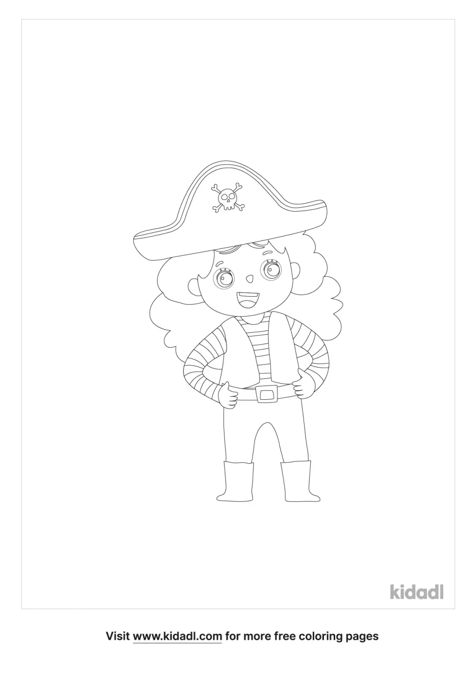 Girl Captain Coloring Page | Kidadl