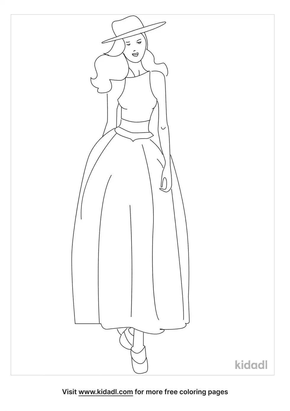 Woman Model Coloring Page