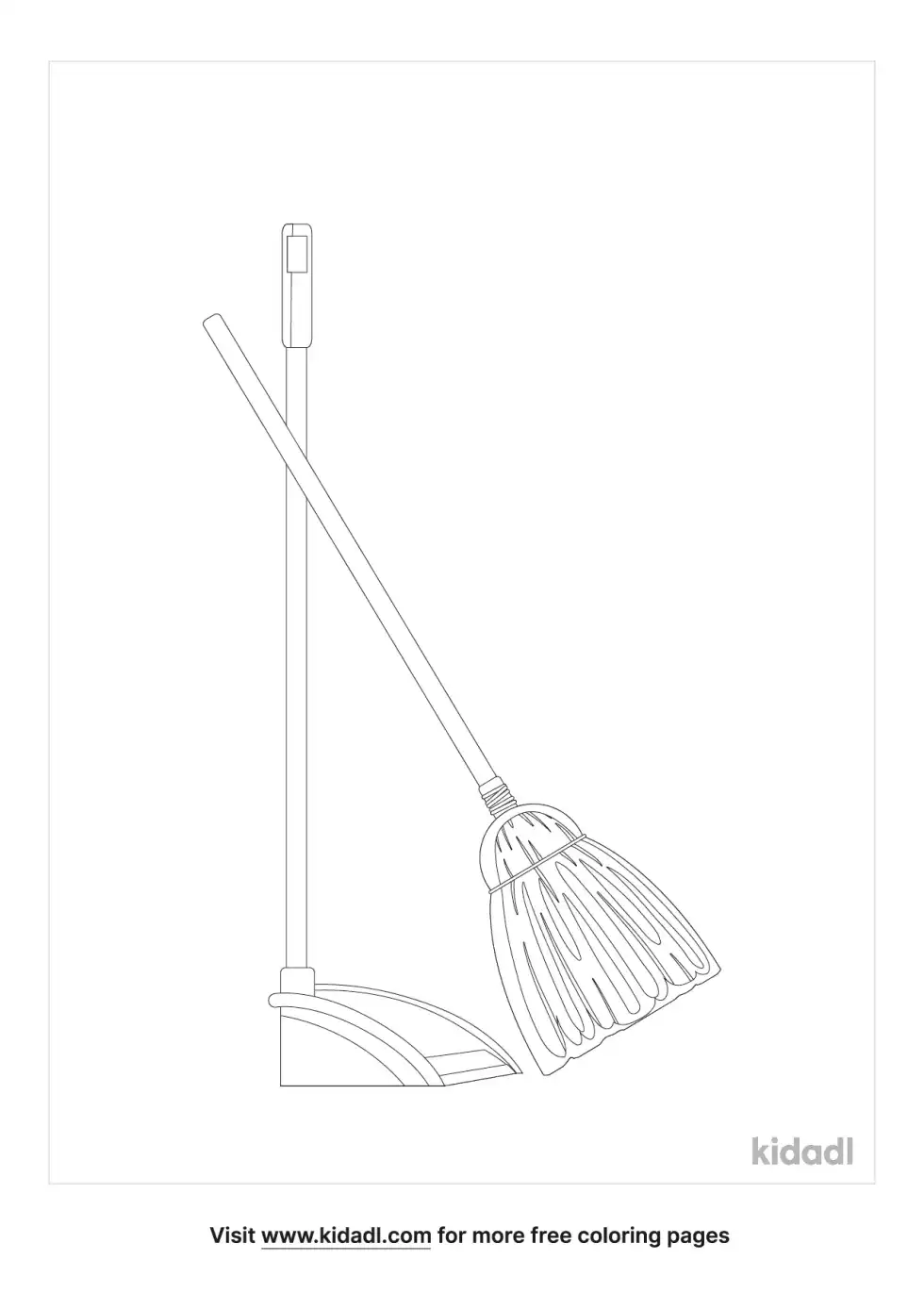 Dustpan And Broom Coloring Page