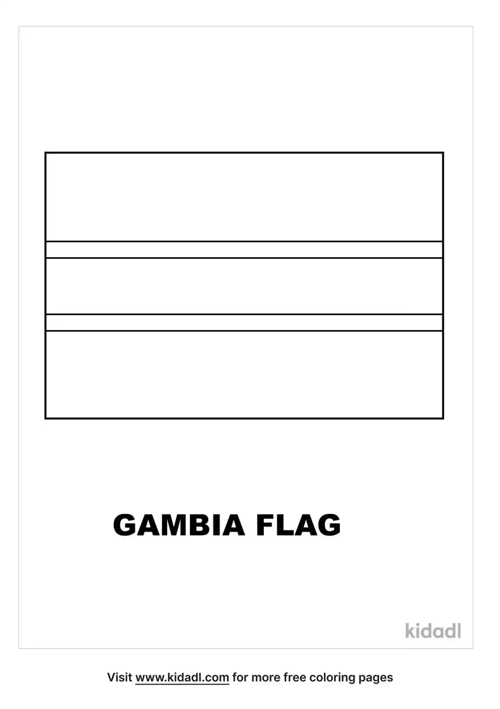Flag Of Gambia Coloring Page