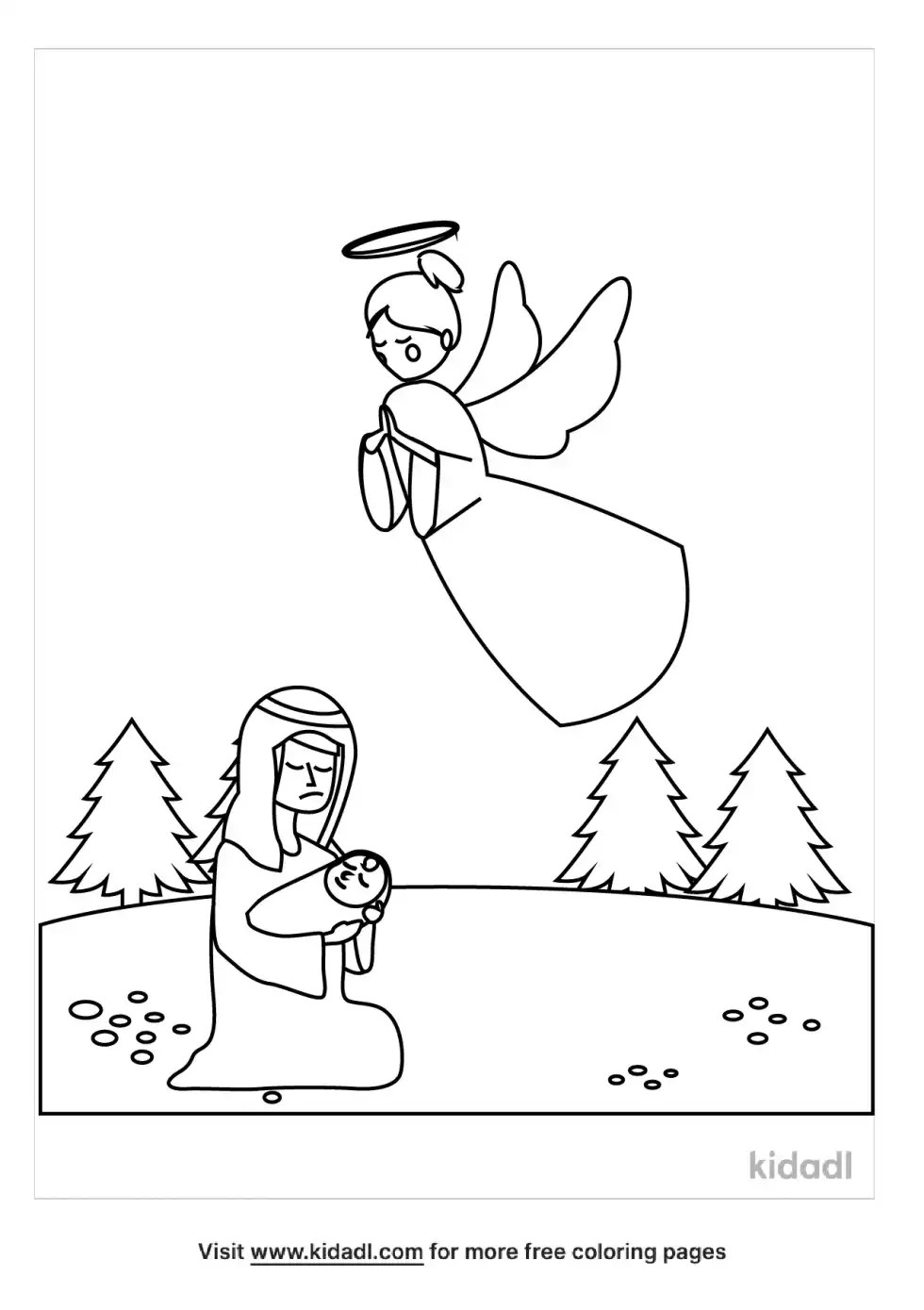God's Angel And Hagar Coloring Page