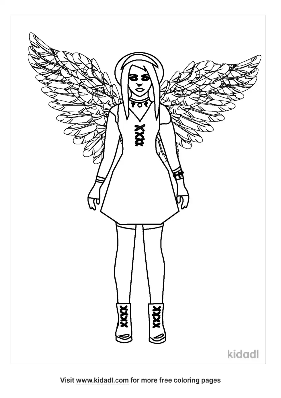 Goth Fairy Coloring Page