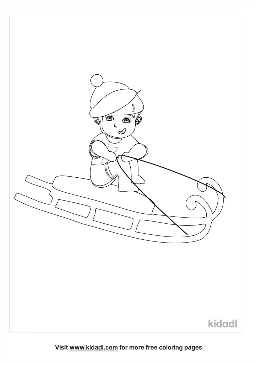 Cartoon Sledge Coloring Page