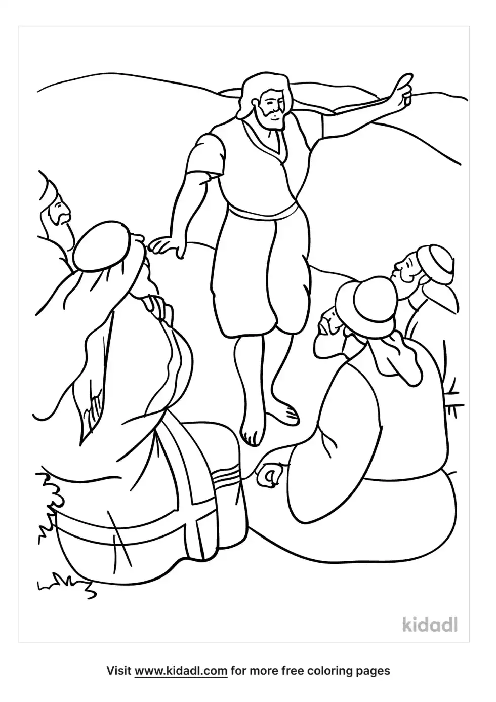 John The Baptist Preaching Coloring Page