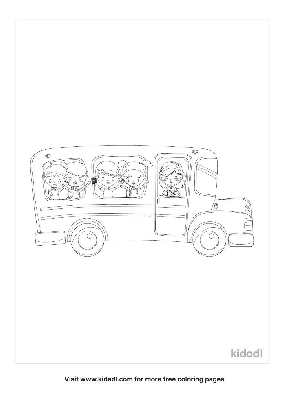 Train On Bus Coloring Page