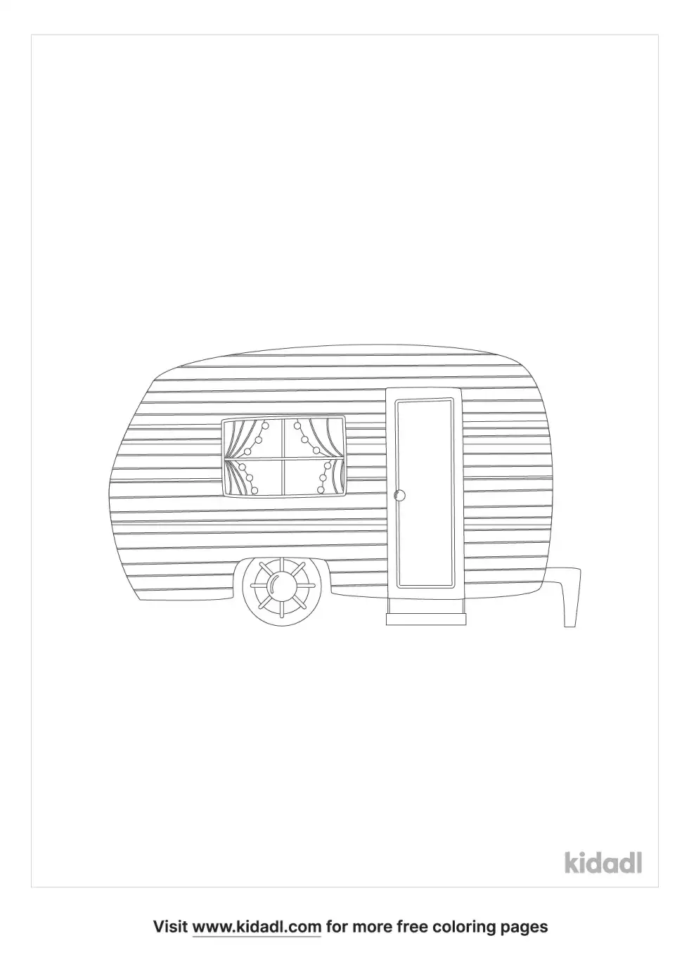 Retro Camper Coloring Page
