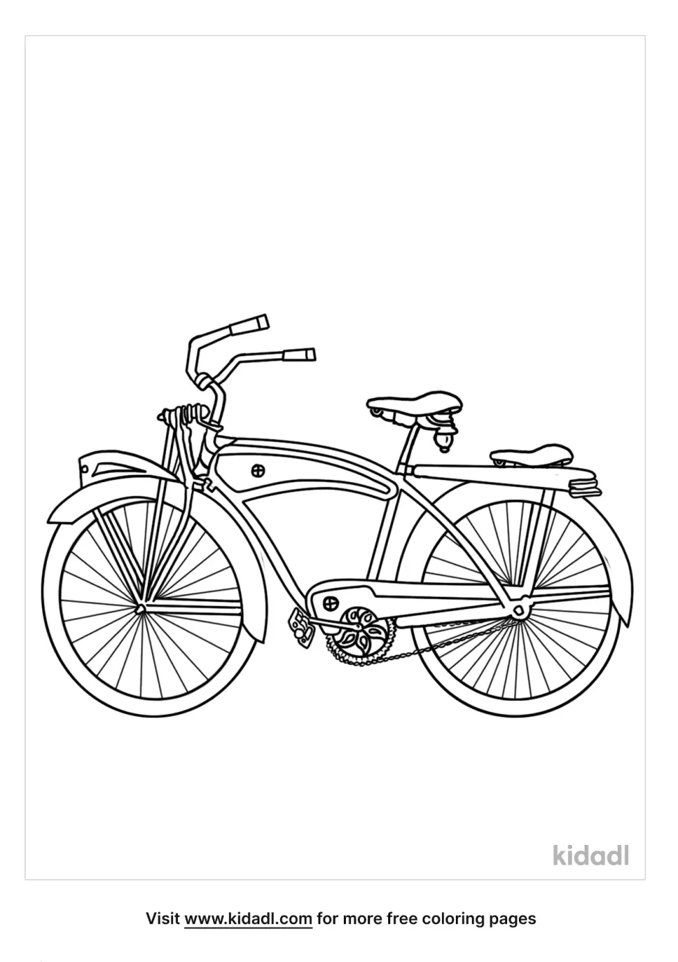 Old Motorized Bicycle Coloring Page