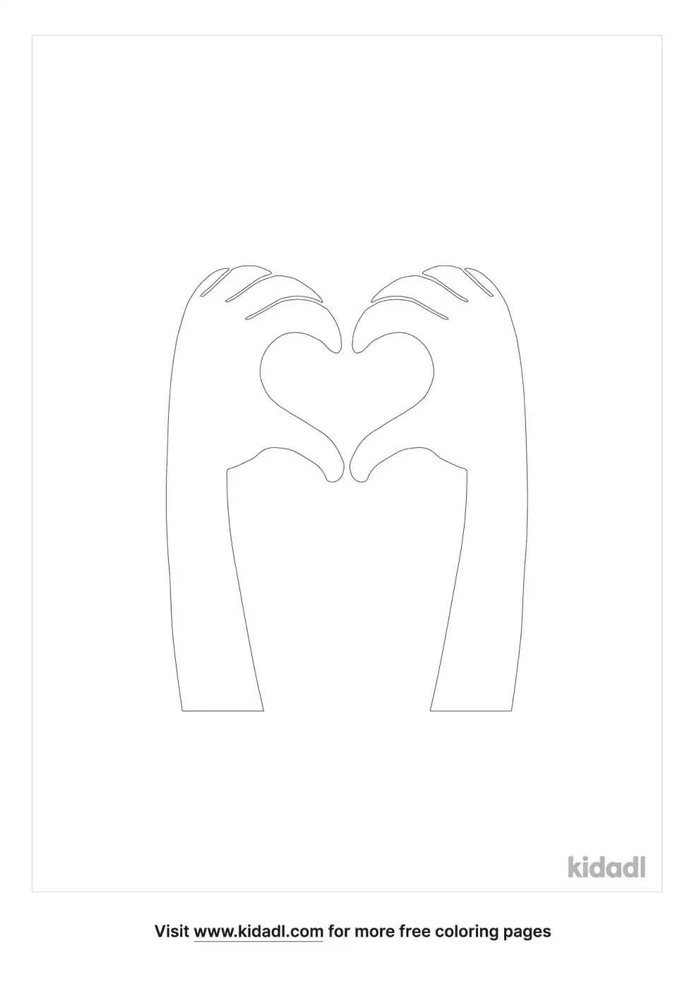 Hands Making A Heart Coloring Page