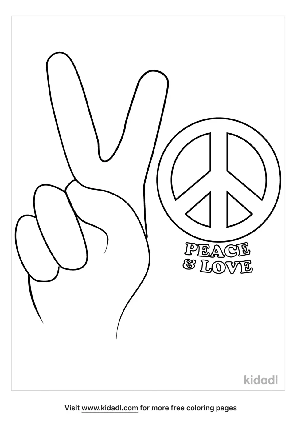 Hippie Protest Sign Coloring Page