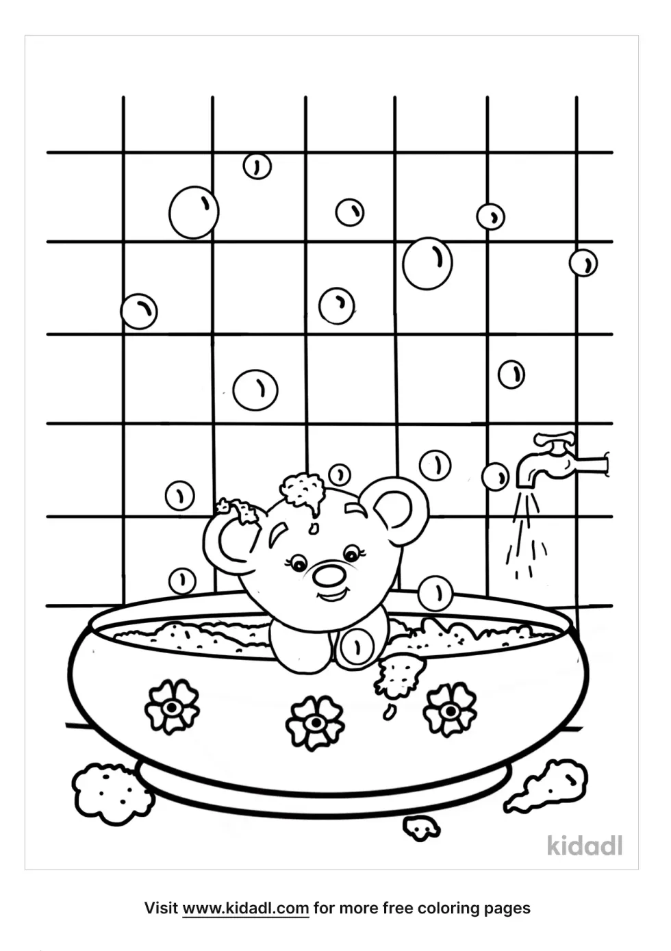 Shower Cartoon Coloring Page
