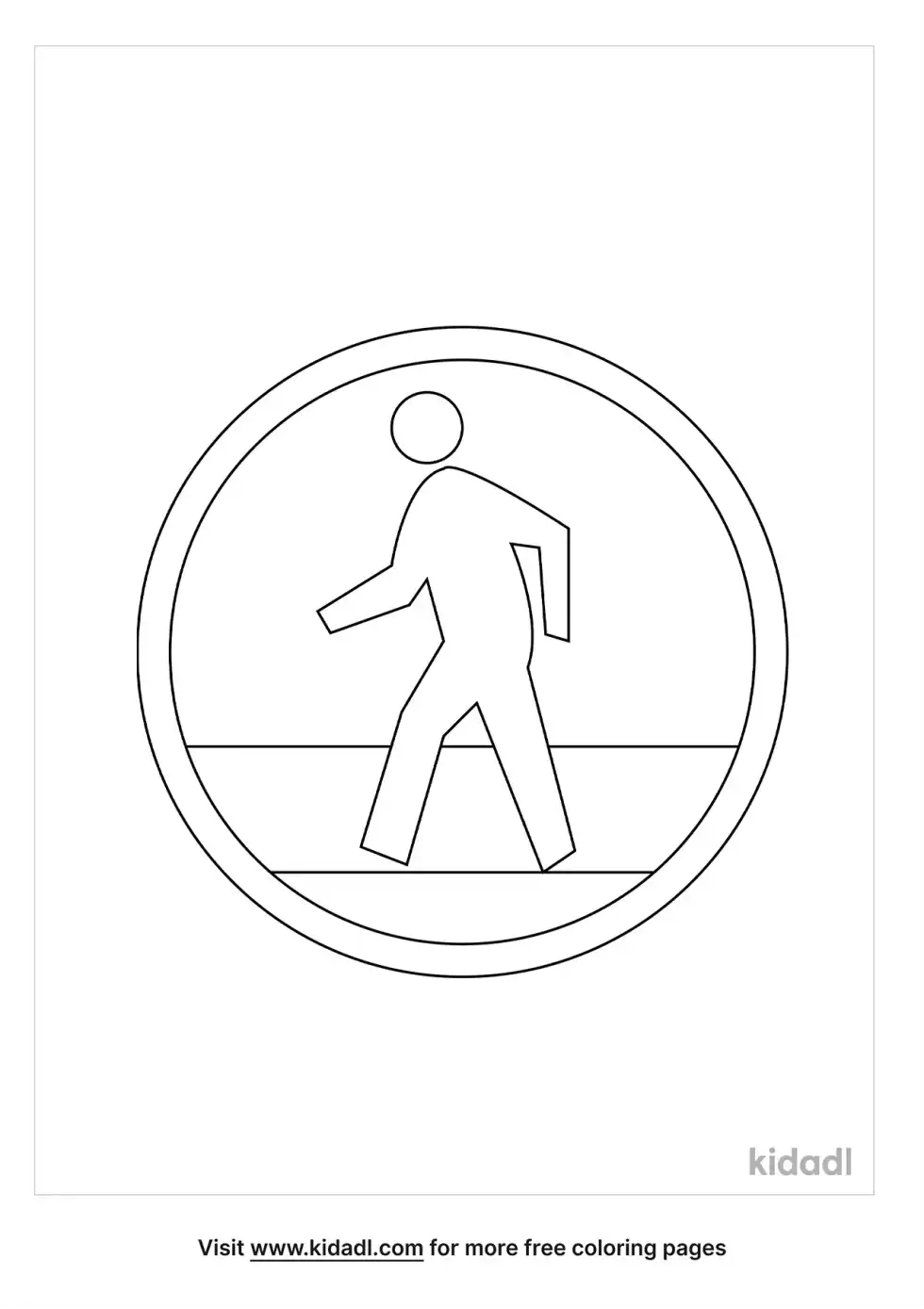 Walk Street Sign Coloring Page