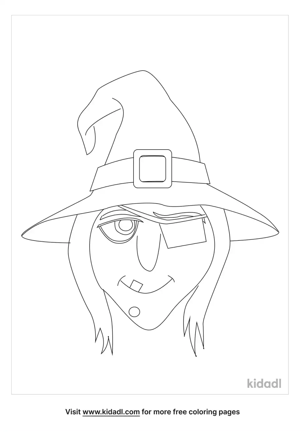 Witch Face Coloring Page