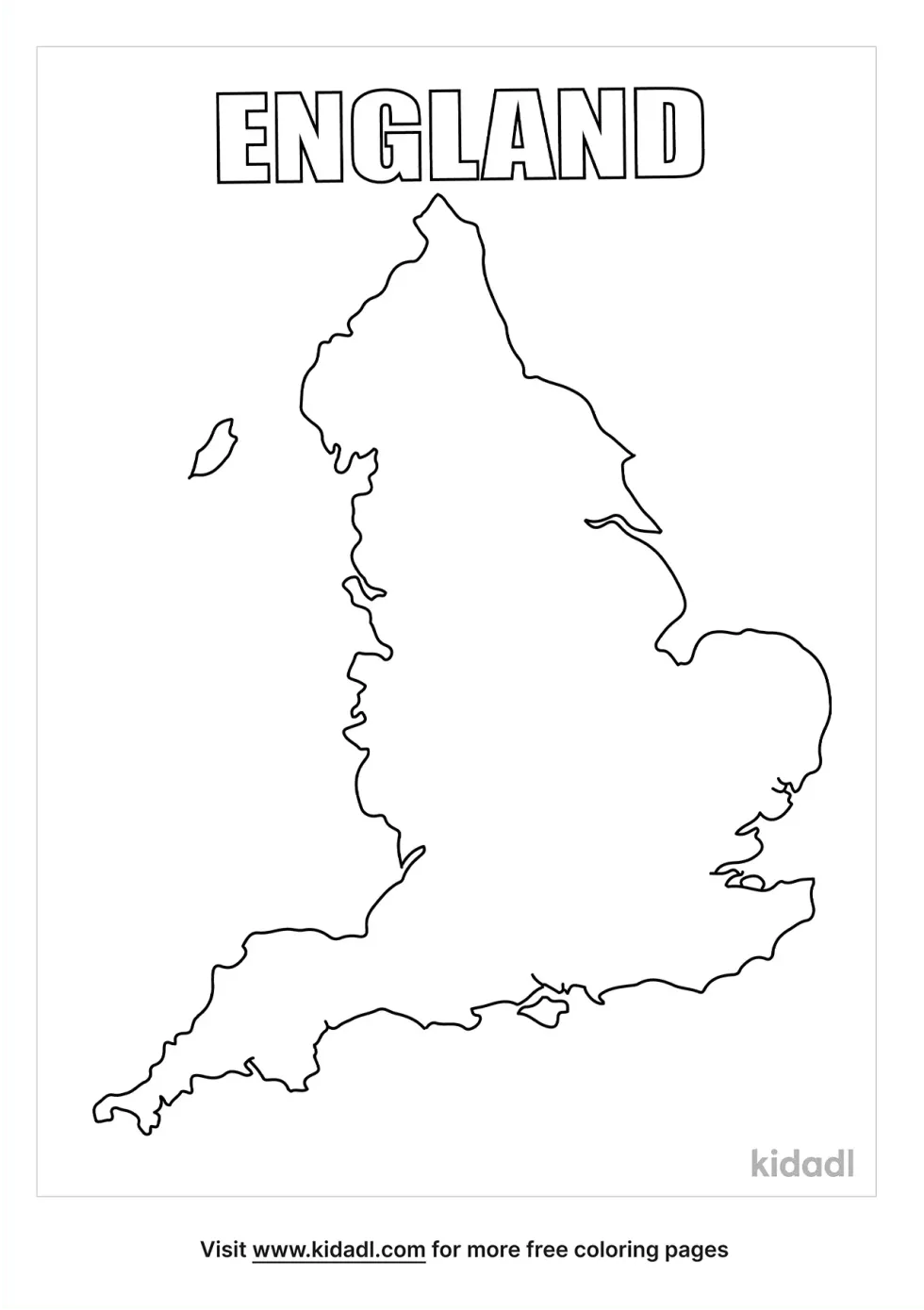 England Map Coloring Page