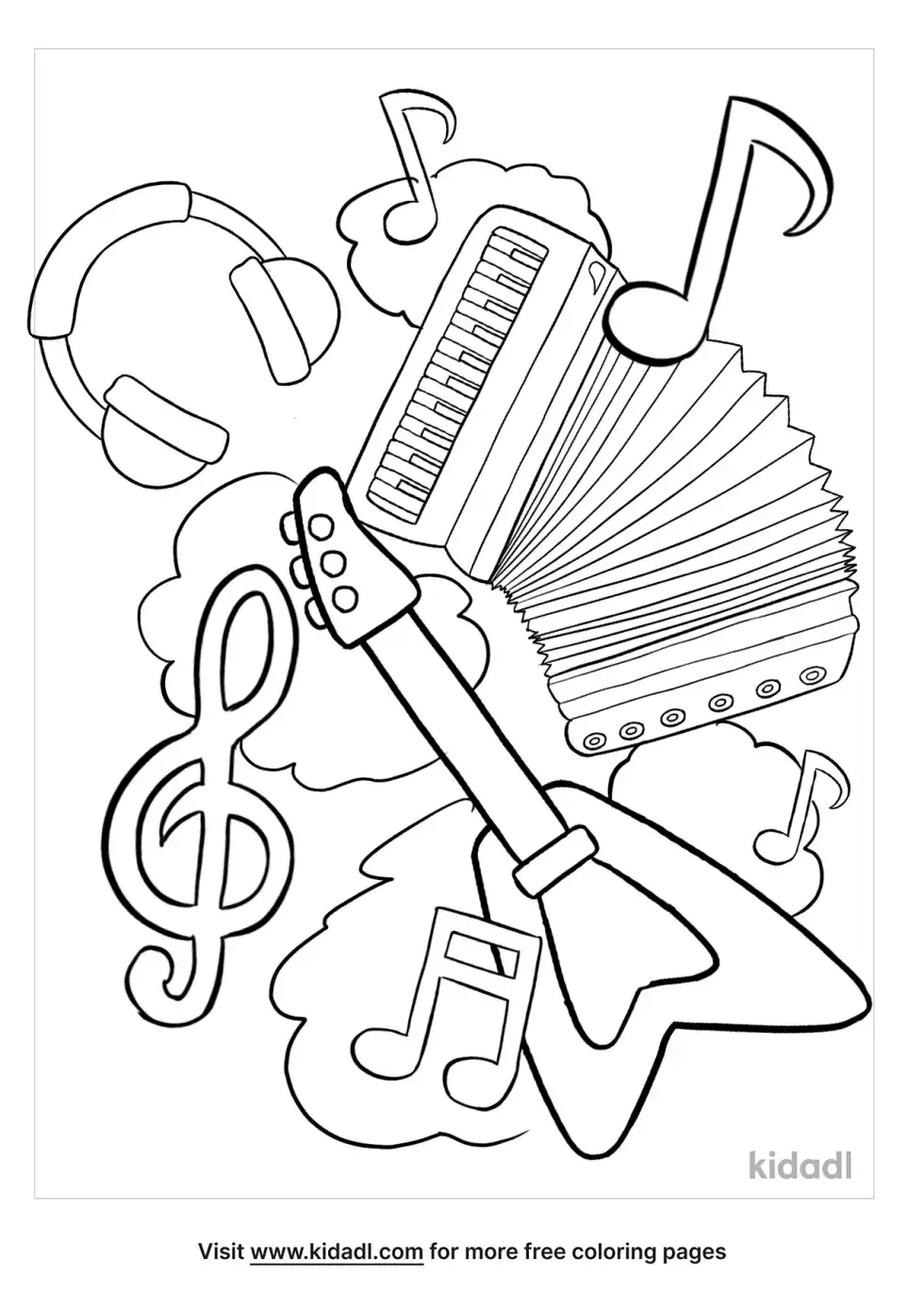 Detailed Music Coloring Page