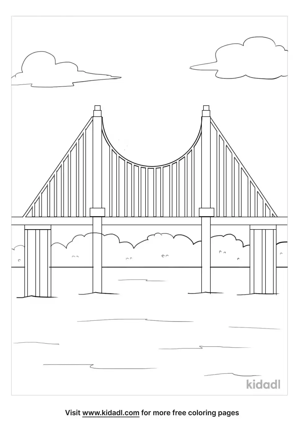 Suspension Bridge Coloring Page