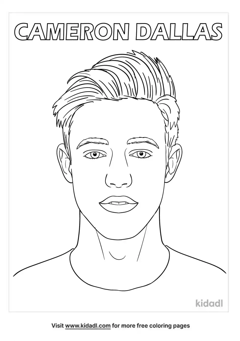 Cameron Dallas Coloring Page
