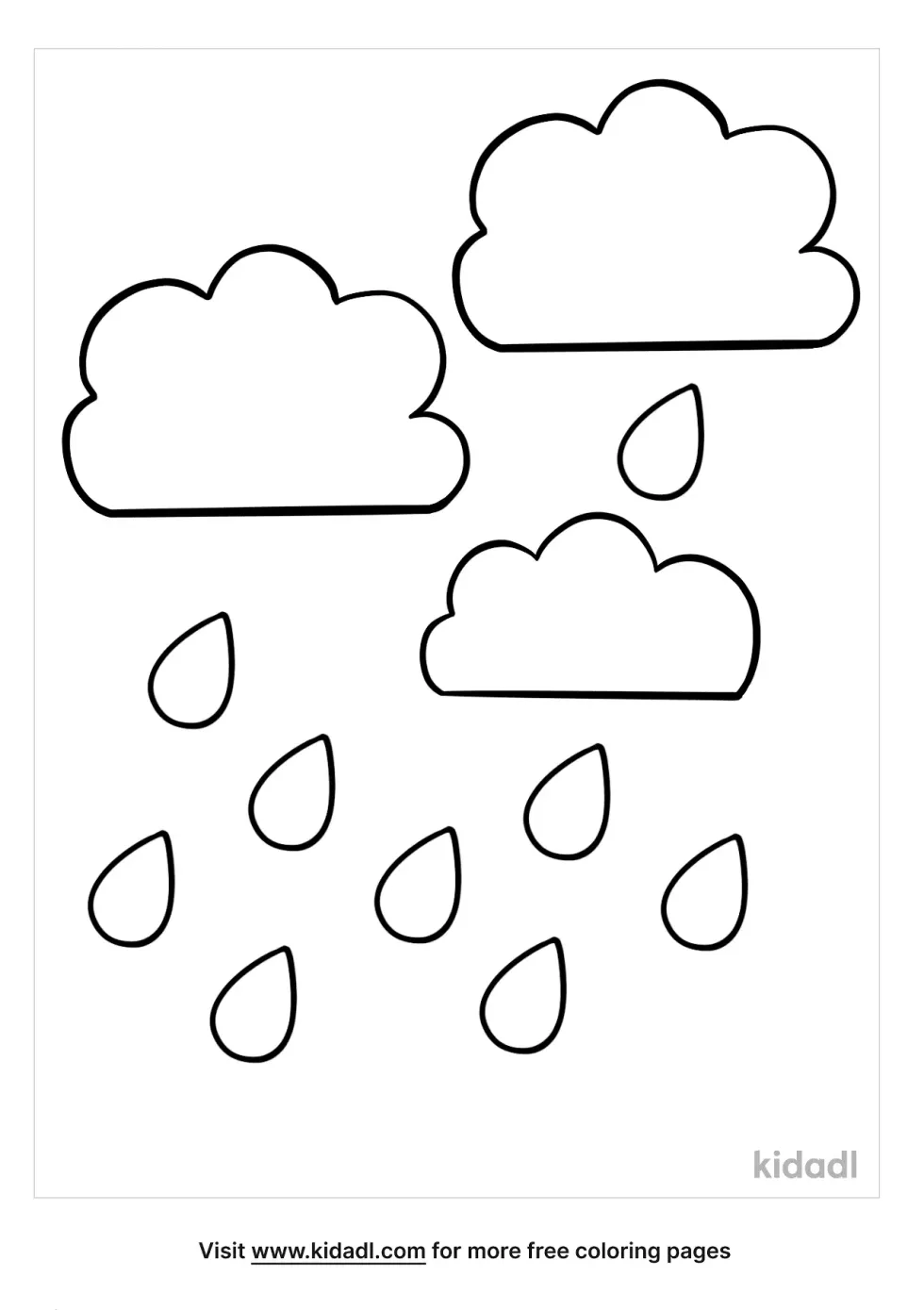 Preschool Raining Coloring Page