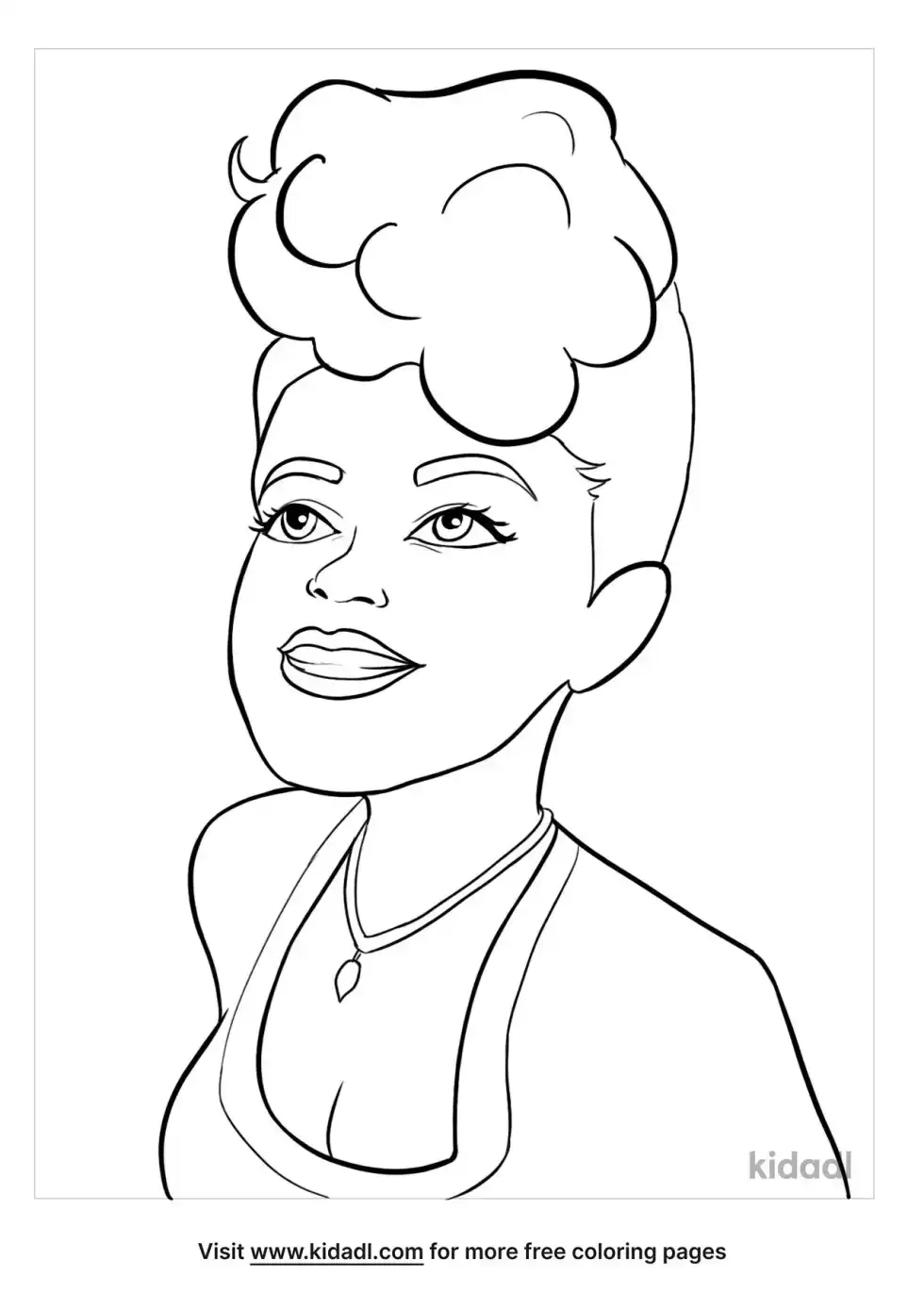 Ella Fitzgerald Coloring Page