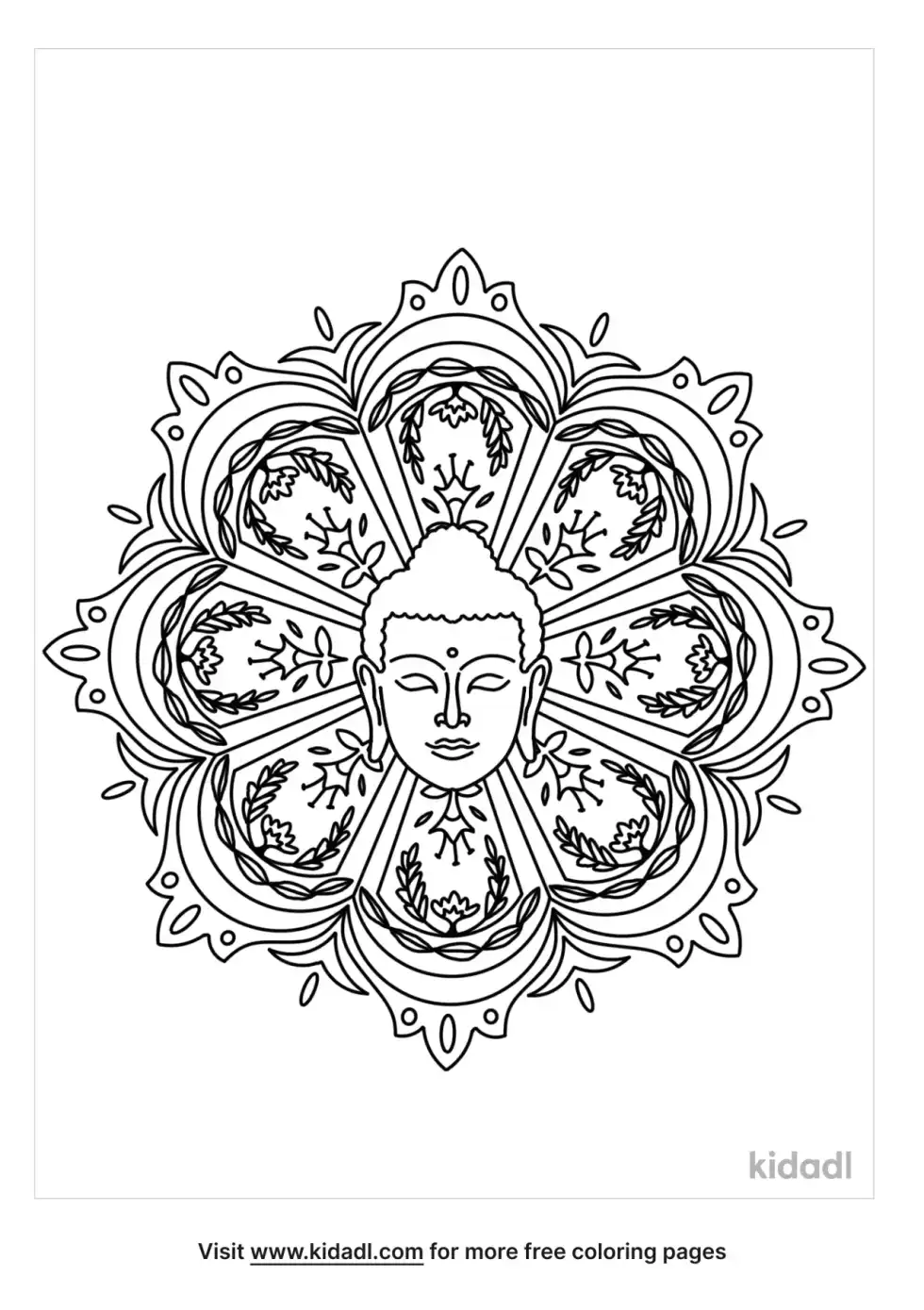 Buddhist Mandala Coloring Page