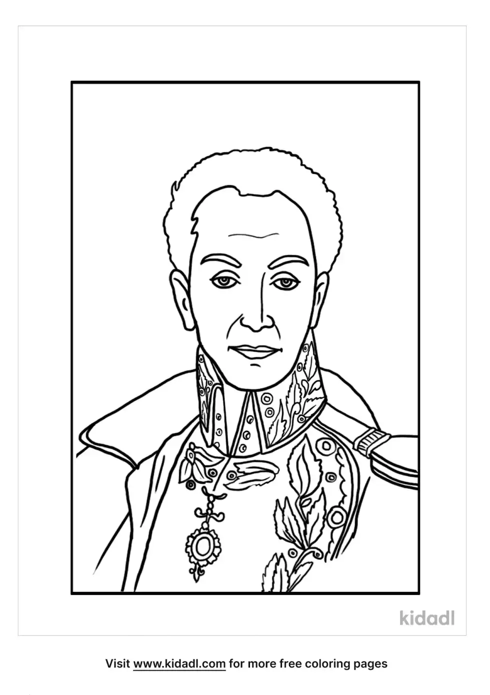 Simon Bolivar Coloring Page